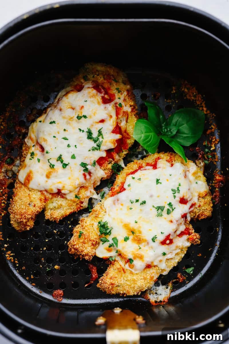 Fifth photo of chicken parmesan in the air fryer.