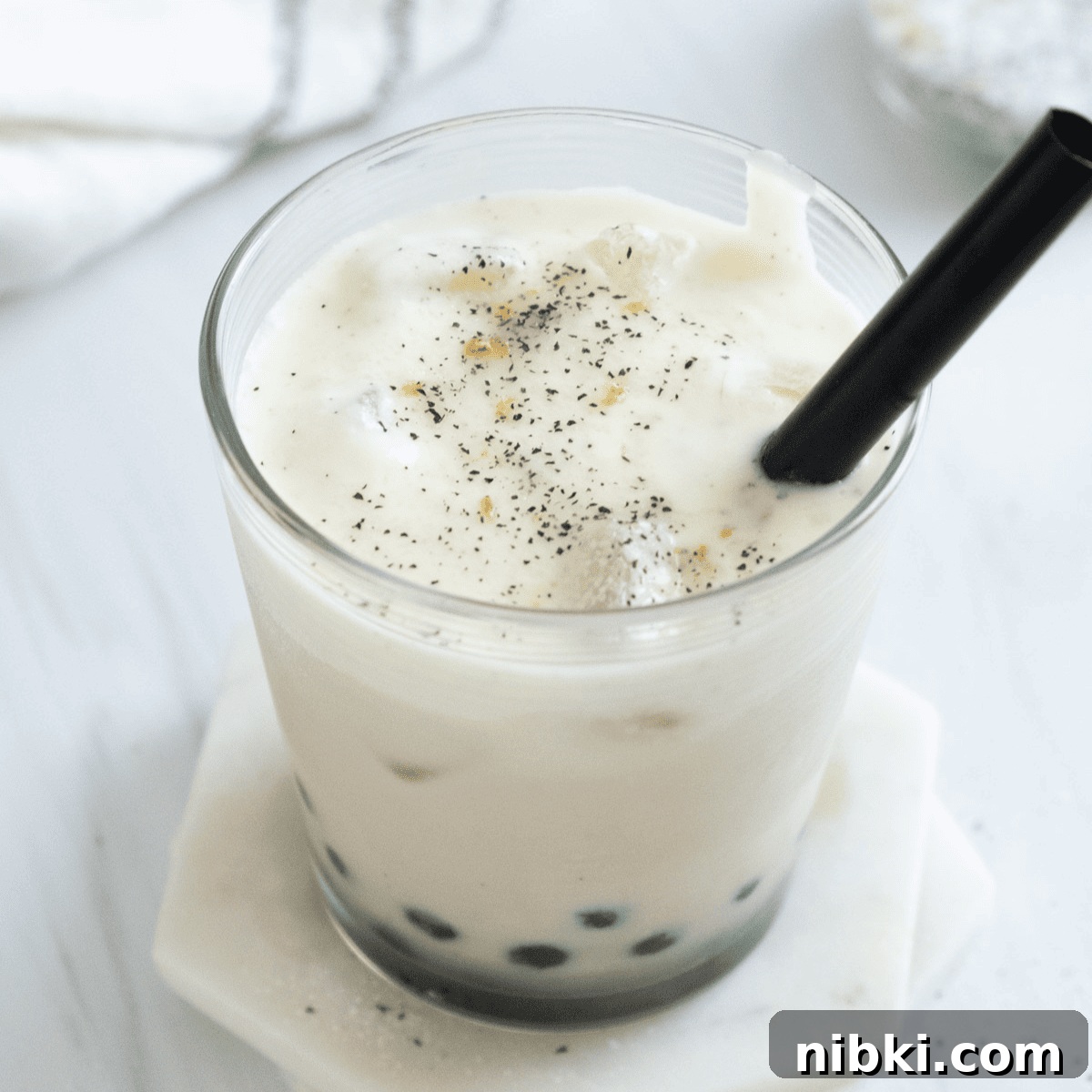 iced earl grey milk tea with cheese cap