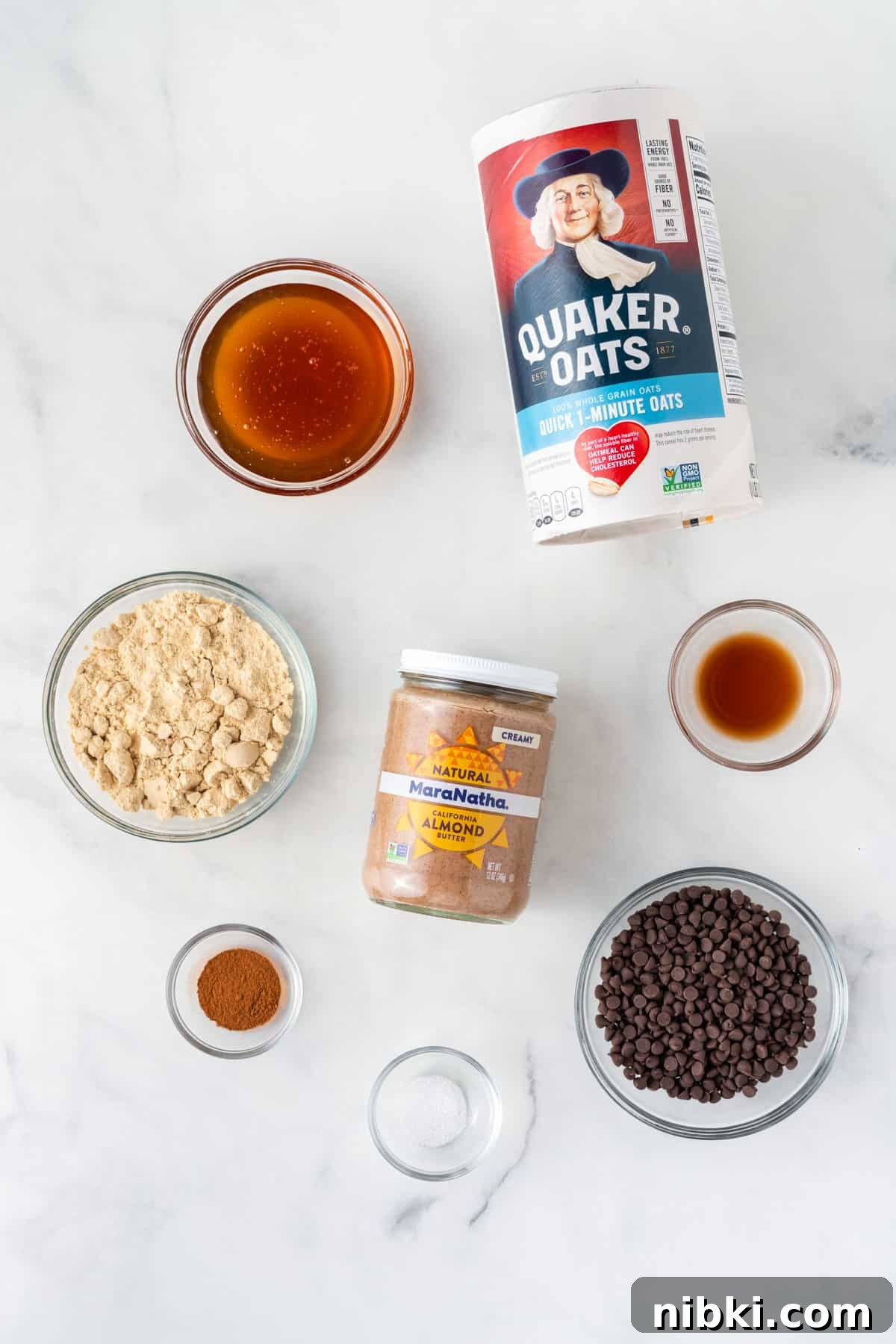 ingredients needed to make almond butter energy balls