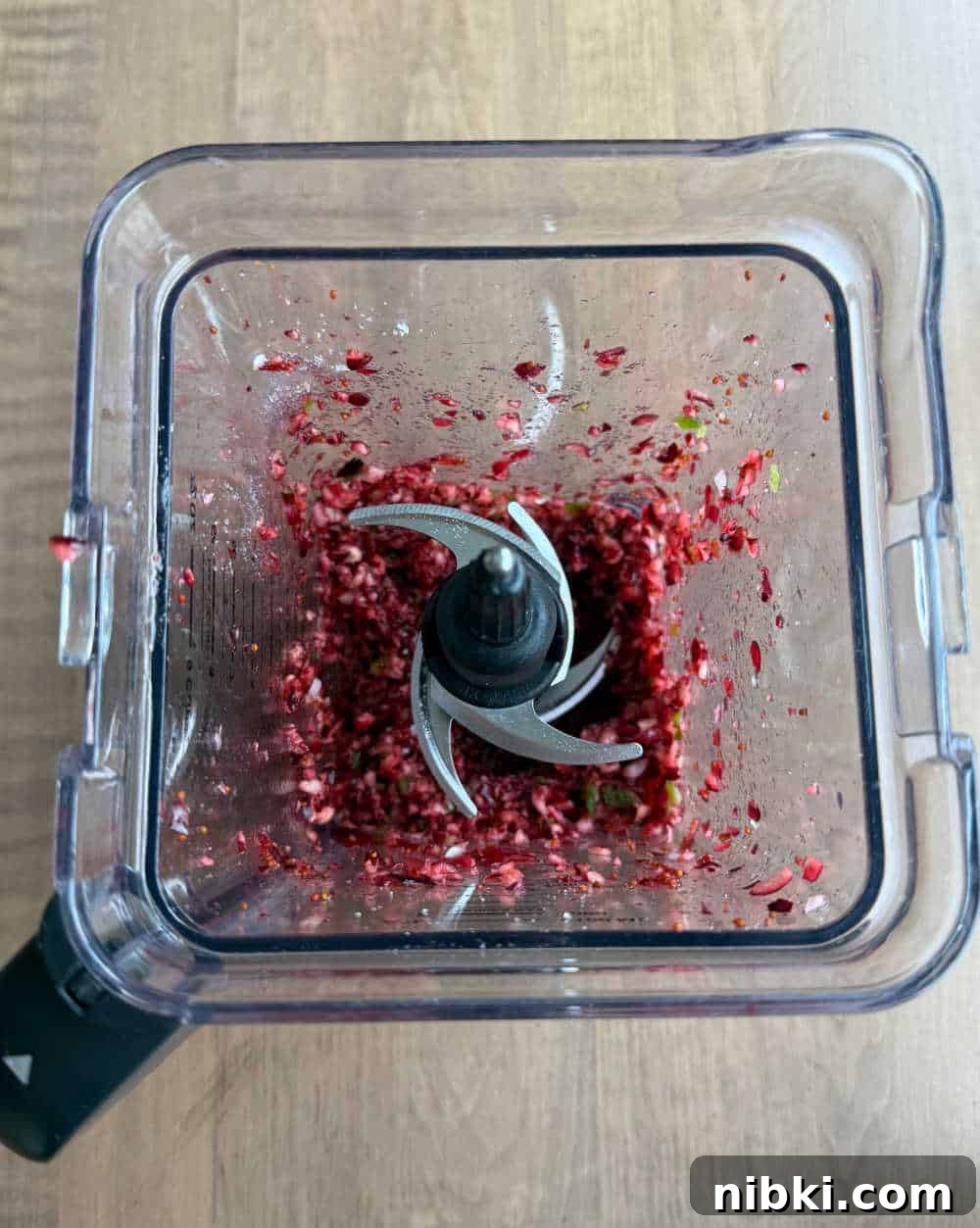 cranberry relish in blender.