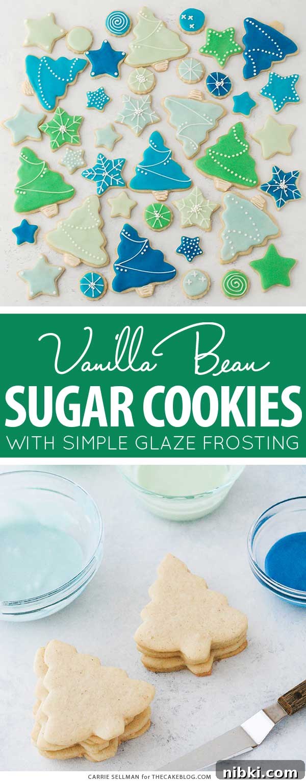 How to Make and Decorate Sugar Cookies 2 Decorated Sugar Cookies - vanilla bean sugar cookies with a simple glaze icing for easy yet thoughtful gift giving | by Carrie Sellman for TheCakeBlog.com