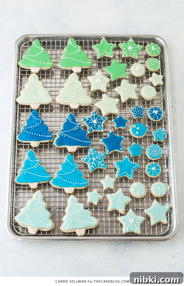 How to Make and Decorate Sugar Cookies 10 Decorated Sugar Cookies - vanilla bean sugar cookies with a simple glaze icing for easy yet beautiful Christmas cookies | by Carrie Sellman for TheCakeBlog.com