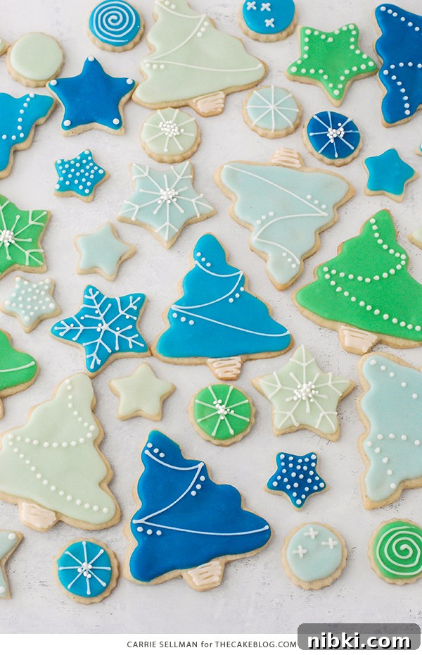 How to Make and Decorate Sugar Cookies 3 Decorated Sugar Cookies - vanilla bean sugar cookies with a simple glaze icing for easy yet beautiful Christmas cookies | by Carrie Sellman for TheCakeBlog.com