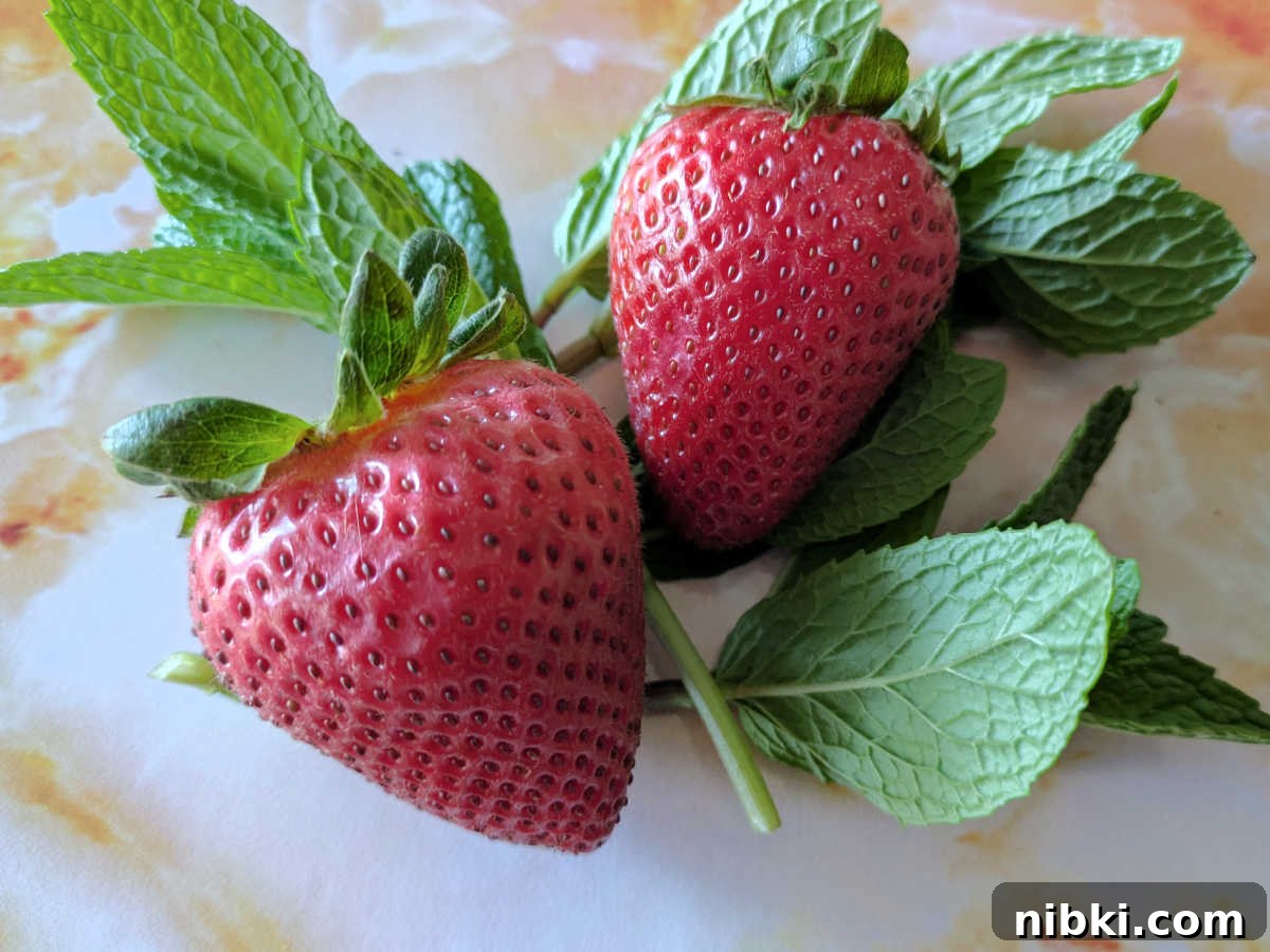 Homemade Strawberry Mint Jam Without Pectin 4 fresh mint and strawberries
