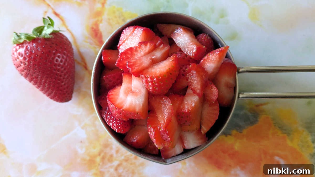 Homemade Strawberry Mint Jam Without Pectin 5 one cup chopped strawberries