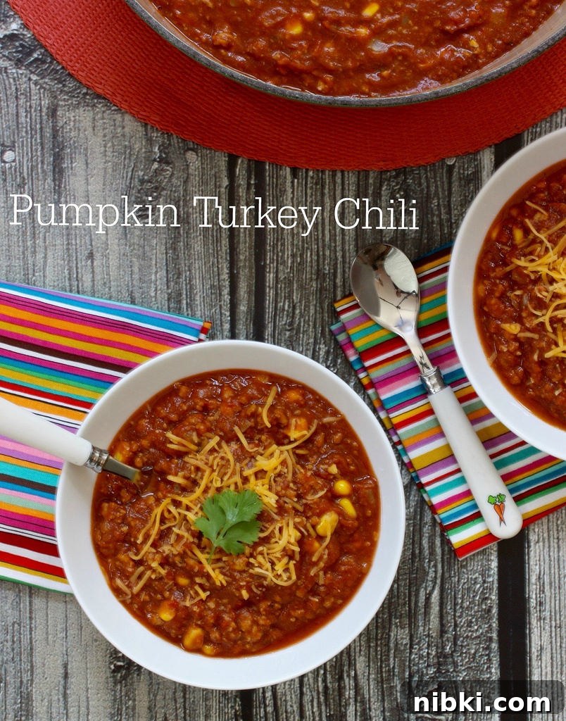 Pumpkin Turkey Chili via LizsHealthyTable.com Pumpkin Turkey Chili via LizsHealthyTable.com