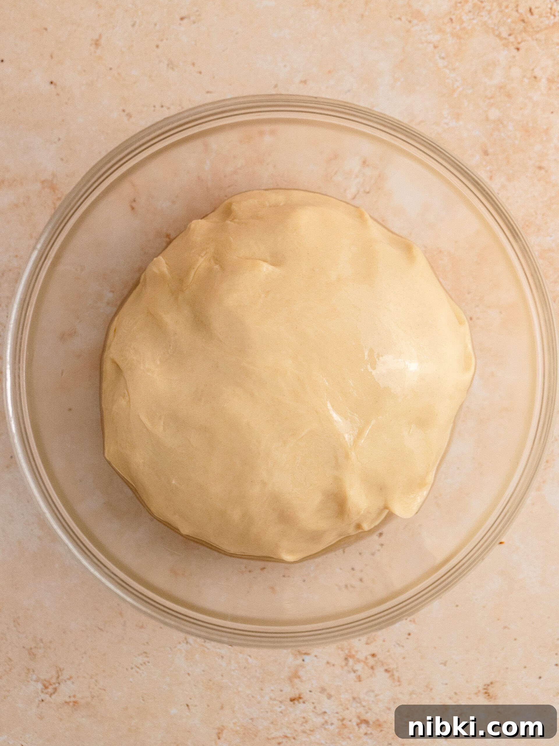 Brioche Cinnamon Rolls Recipe with Vanilla Glaze 3 Brioche dough, 1st rise.