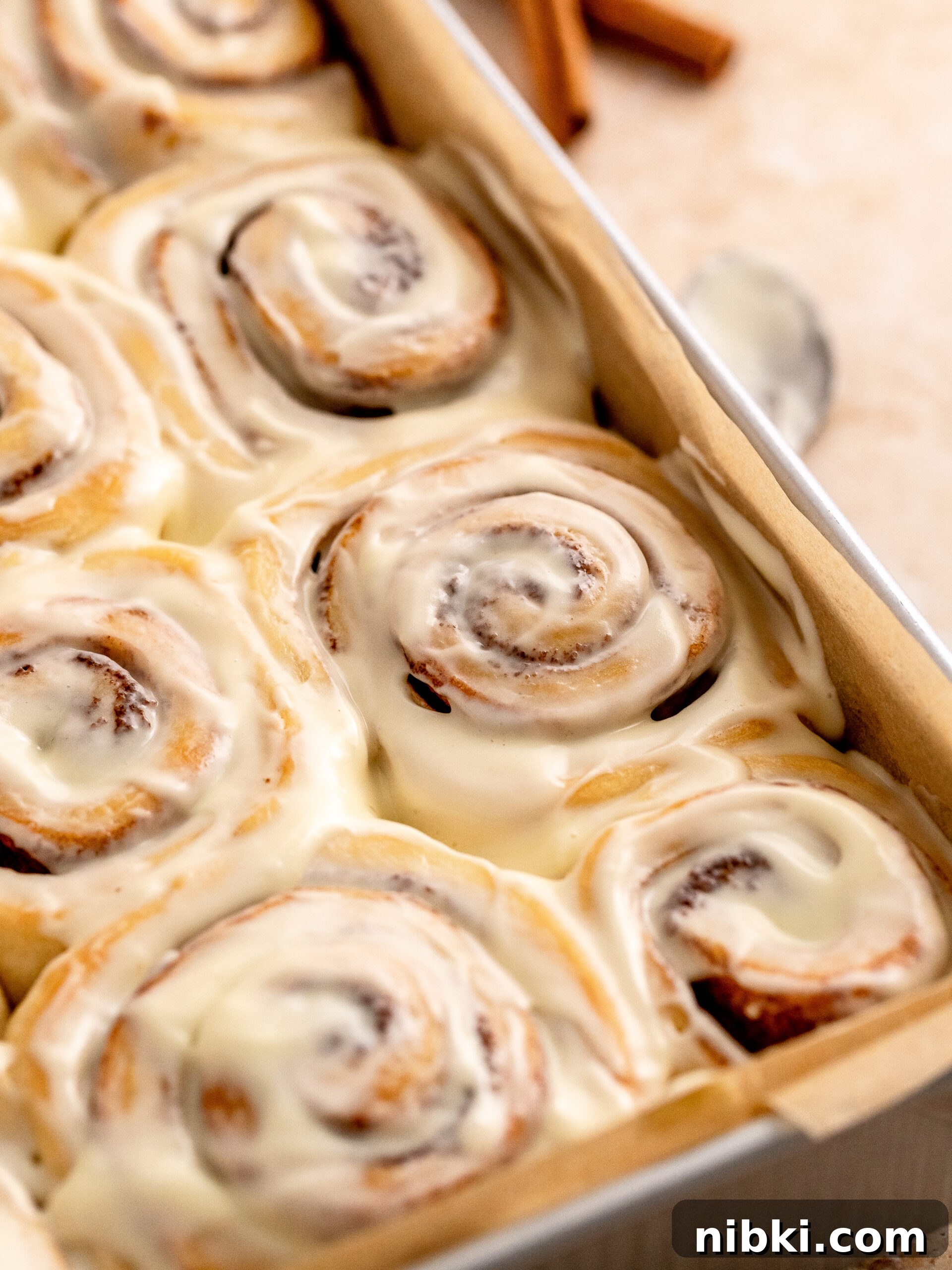 Brioche Cinnamon Rolls Recipe with Vanilla Glaze 9 Brioche cinnamon rolls