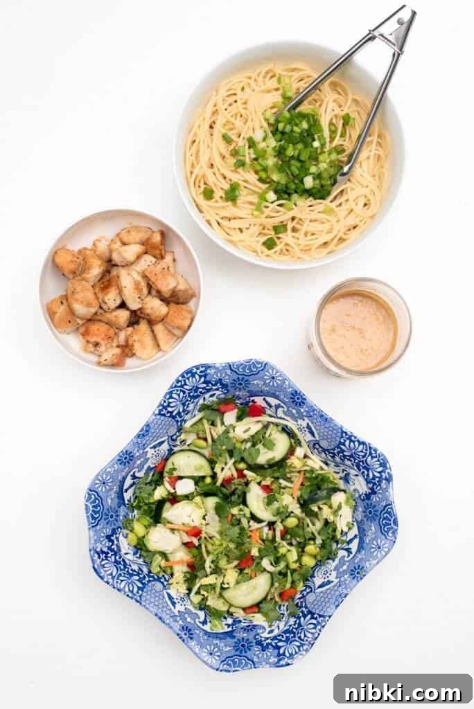 The ingredients for the meal prep bowls on a white surface.