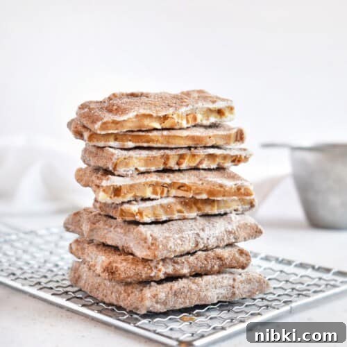 toffee stacked in pile on top of each other.