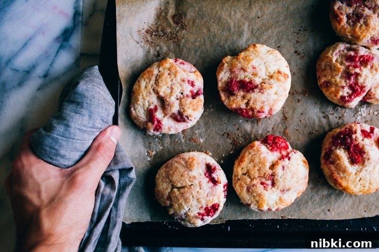 Flaky Homemade Raspberry Scones with Lemon Glaze 2 Raspberry Scones Recipe