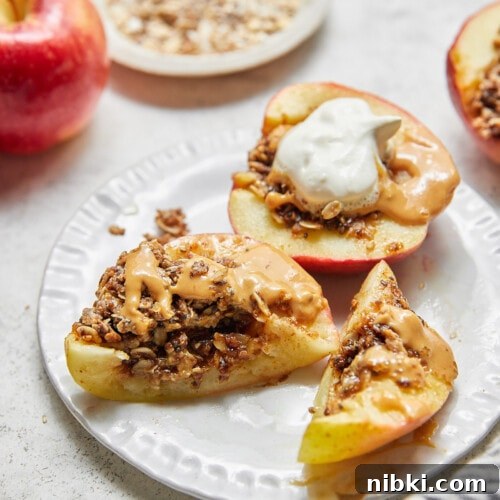 Single Serving Baked Apple with Cinnamon 2 Baked apple with oat filling