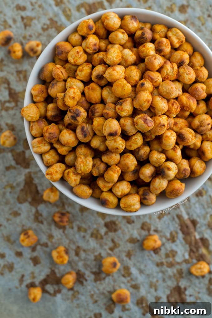 Crispy Spicy Roasted Chickpeas Recipe 2 Roasted Chickpeas | simpleveganblog.com #vegan