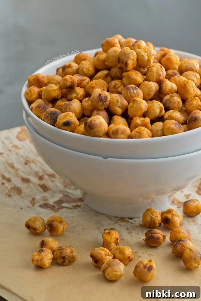 Crispy Spicy Roasted Chickpeas Recipe 5 Spicy Oven Roasted Chickpeas | simpleveganblog.com #vegan