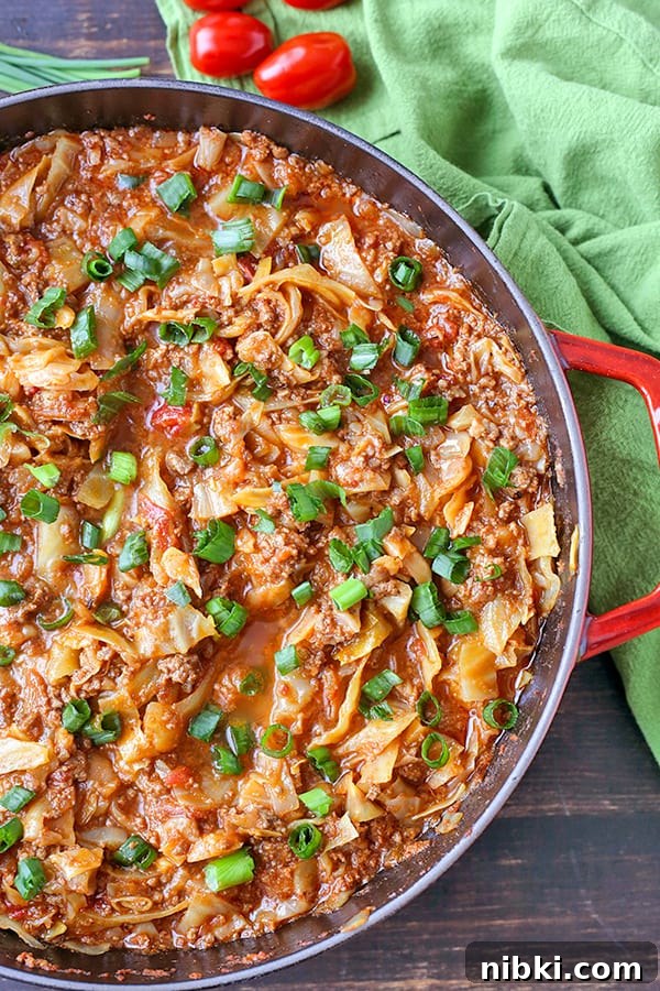Whole30 Paleo Cabbage Roll Bowl 2 Paleo Whole30 Cabbage Roll in a Bowl - plated serving