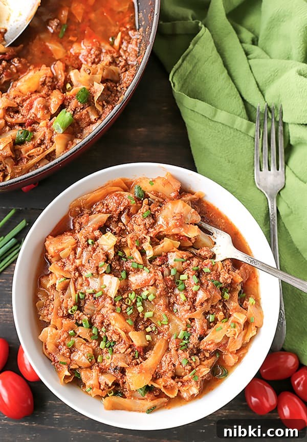 Whole30 Paleo Cabbage Roll Bowl 4 Paleo Whole30 Cabbage Roll in a Bowl - close up