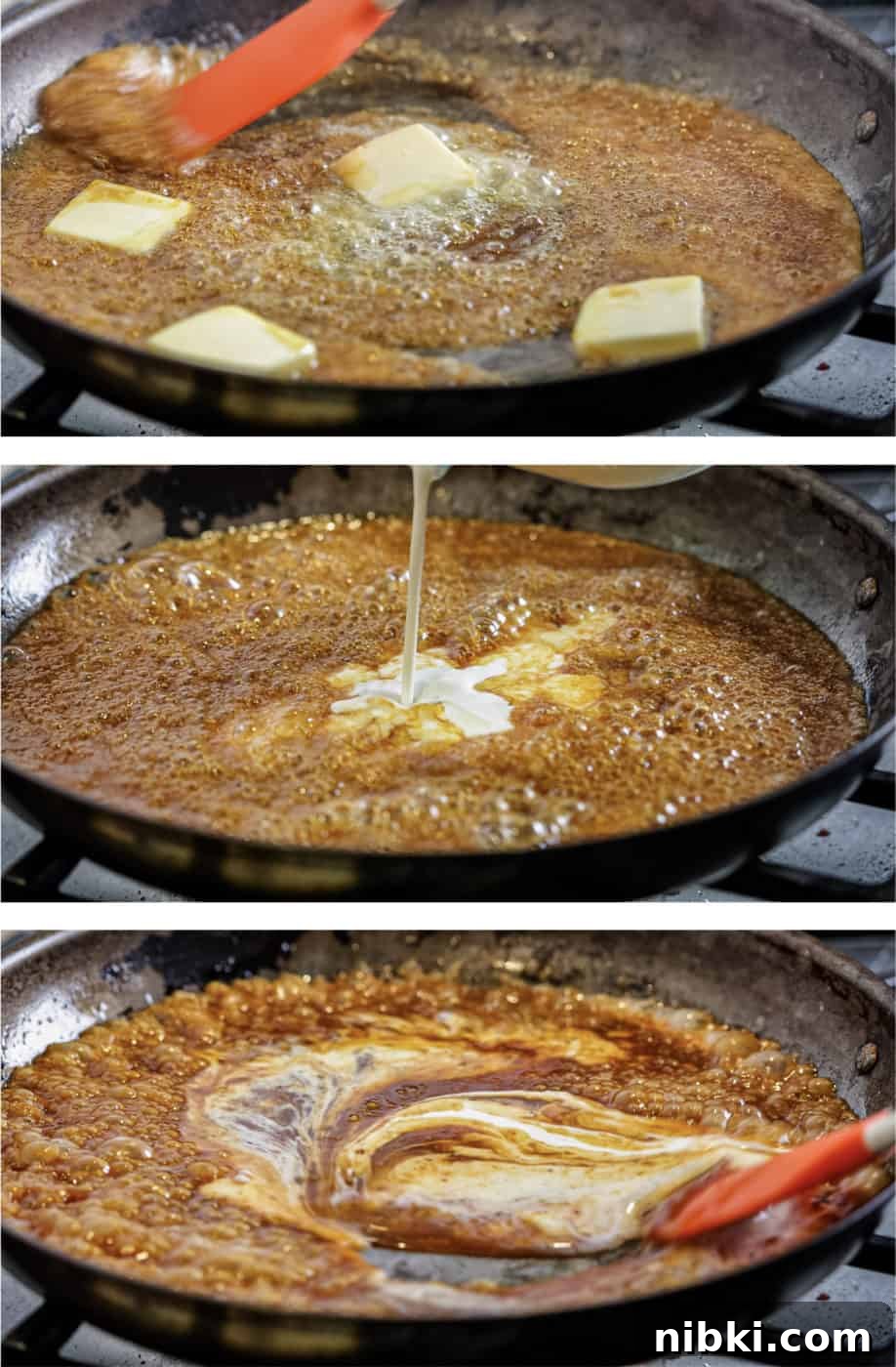 process steps for making homemade caramel sauce