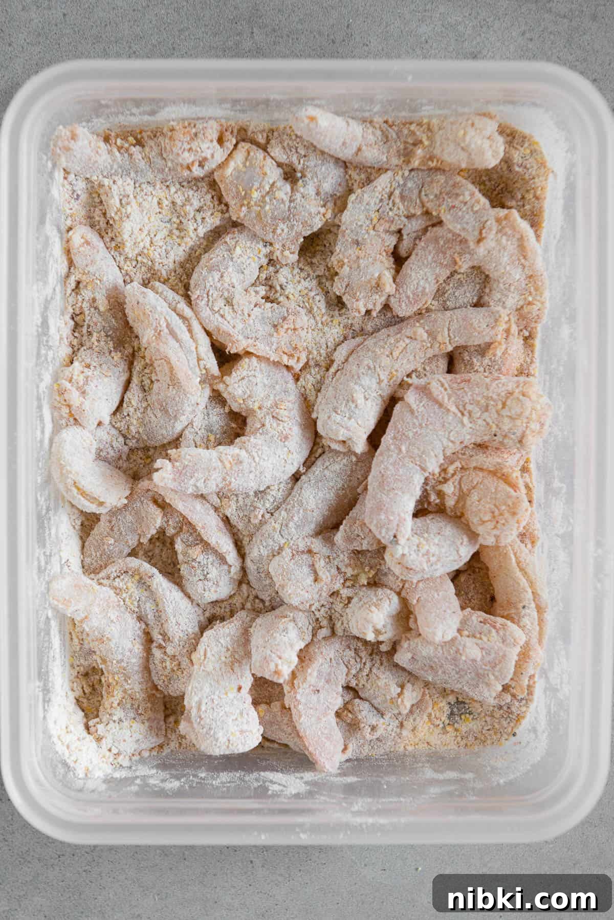 Crispy Baja Shrimp Tacos with Lime Crema 6 raw shrimp coated in flour and cornmeal