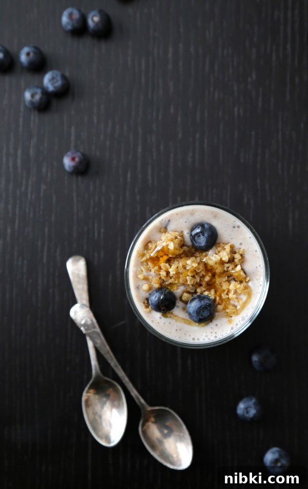 blueberry lemon oat smoothie with blueberry streusel topping  www.climbinggriermountain.com