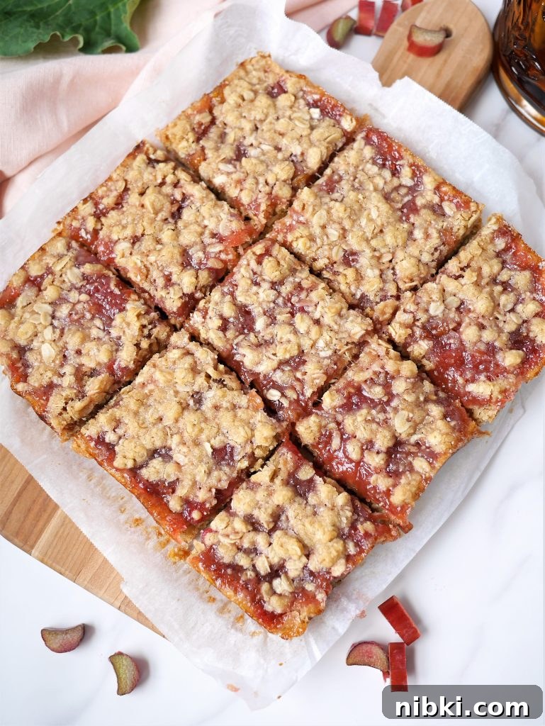 Amish Oatmeal Rhubarb Crumb Bars Recipe 8 Sprinkling crumb topping