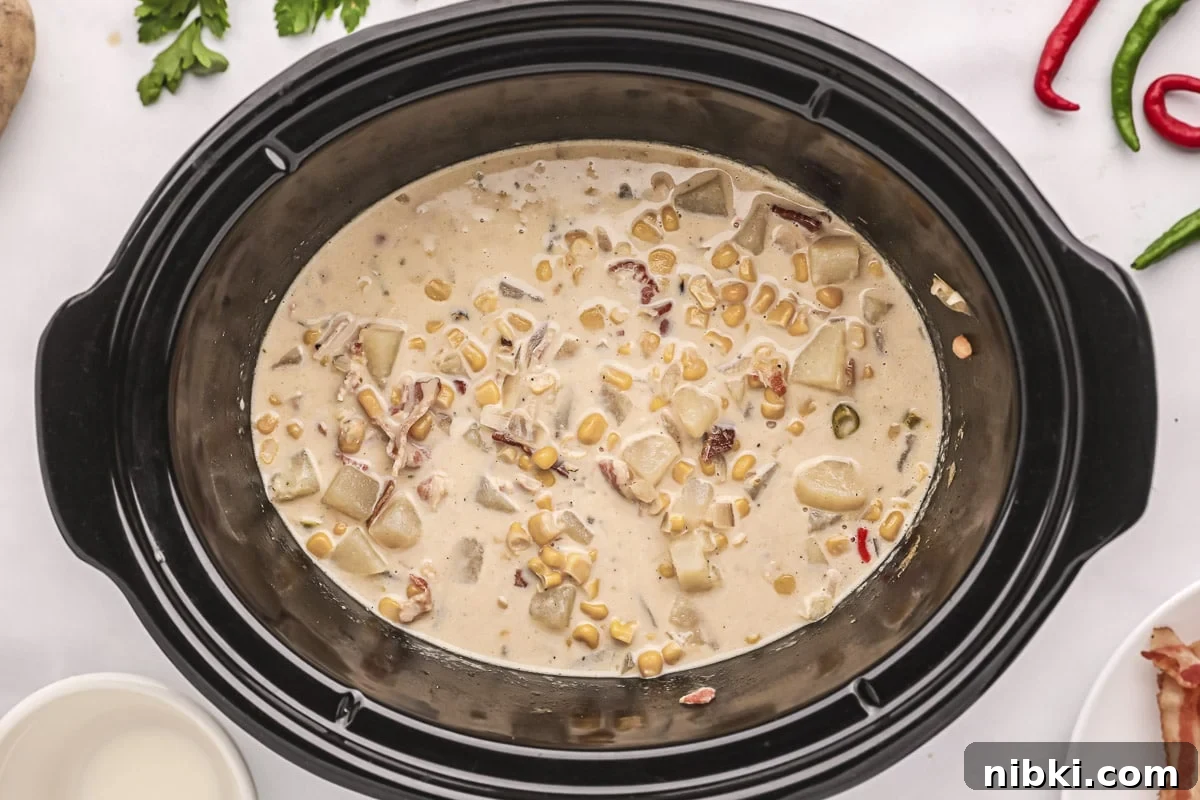 done cooking corn chowder in slow cooker