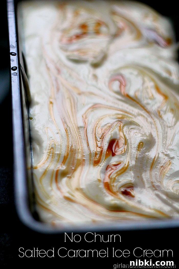 Whiskey Apple Pie No-Churn Ice Cream with Salted Caramel 3 No Churn Salted Caramel Ice Cream