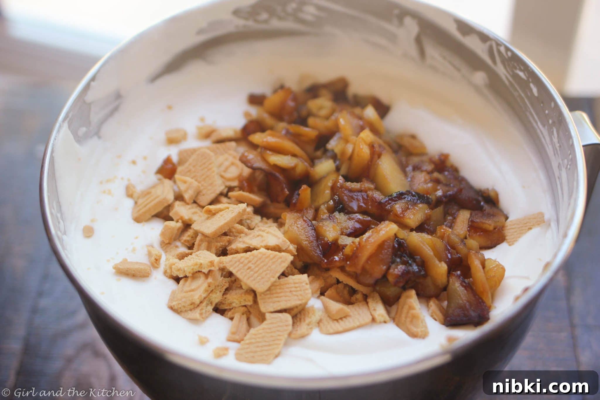 Whiskey Apple Pie No-Churn Ice Cream with Salted Caramel 5 Whiskey Apple Pie No Churn Ice Cream