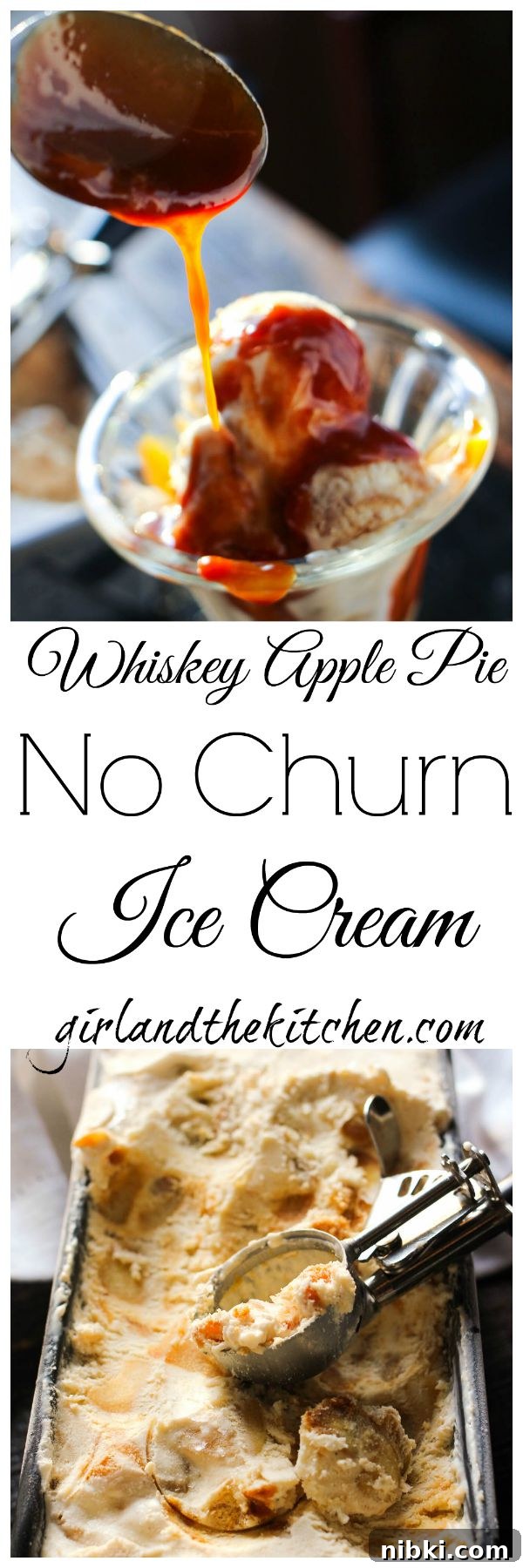 Whiskey Apple Pie No Churn Ice Cream