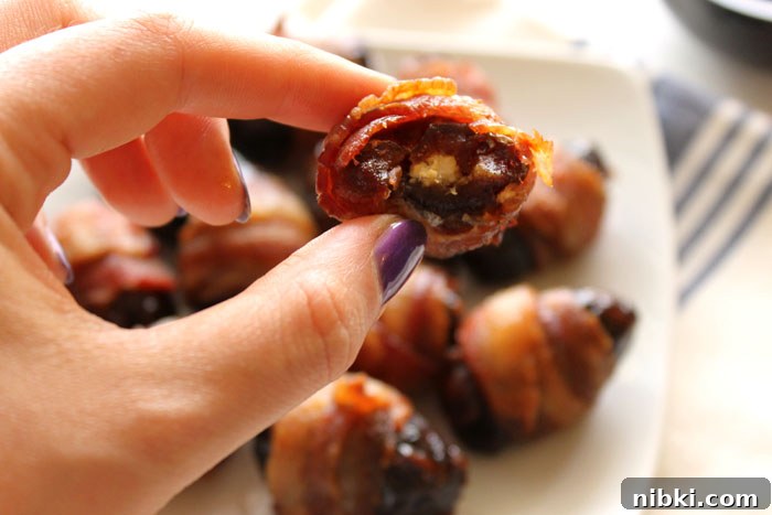 Crispy Bacon-Wrapped Dates Recipe 5 Served bacon-wrapped dates
