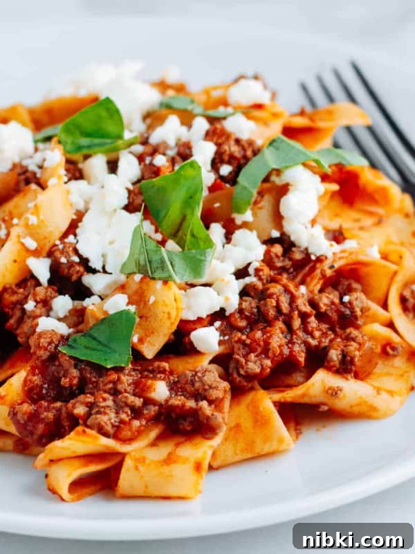 Lamb ragu with pasta