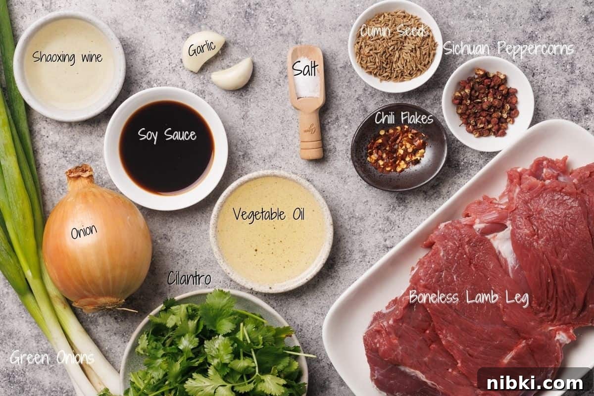 Cumin-Spiced Lamb Recipe: Tender, Flavorful Roast 3 Ingredients for a cumin lamb recipe are arranged on a countertop