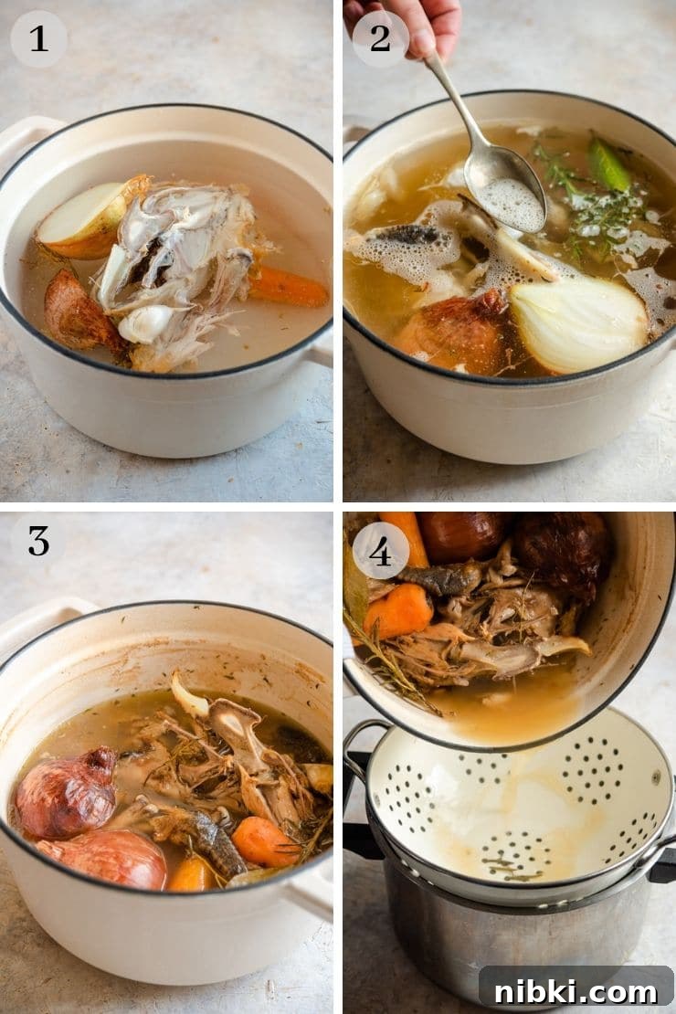 Step by step photos for making chicken stock for pastina soup Step by step photos for making chicken stock for pastina soup