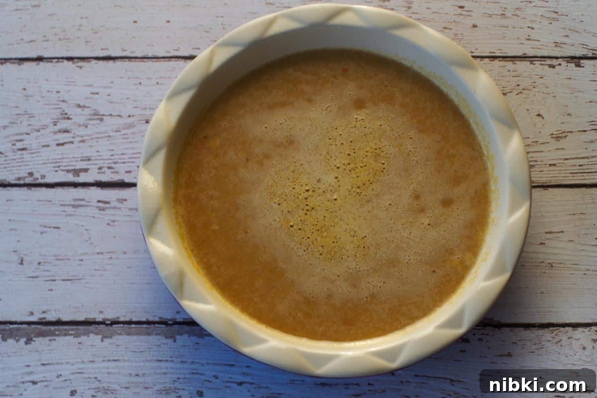Crustless Pumpkin Pie for Weight Watchers 6 crustless pumpkin pie ingredients poured into pie plate