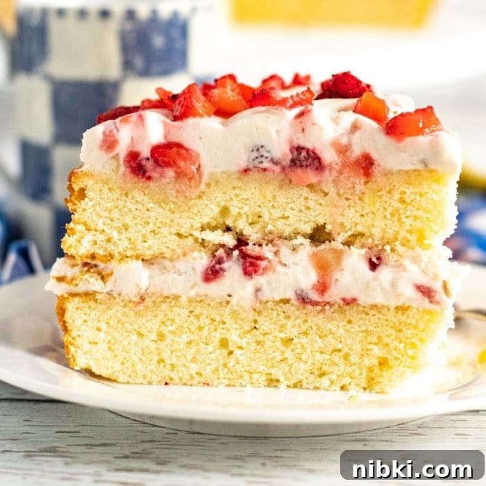 layered banana cake on a plate