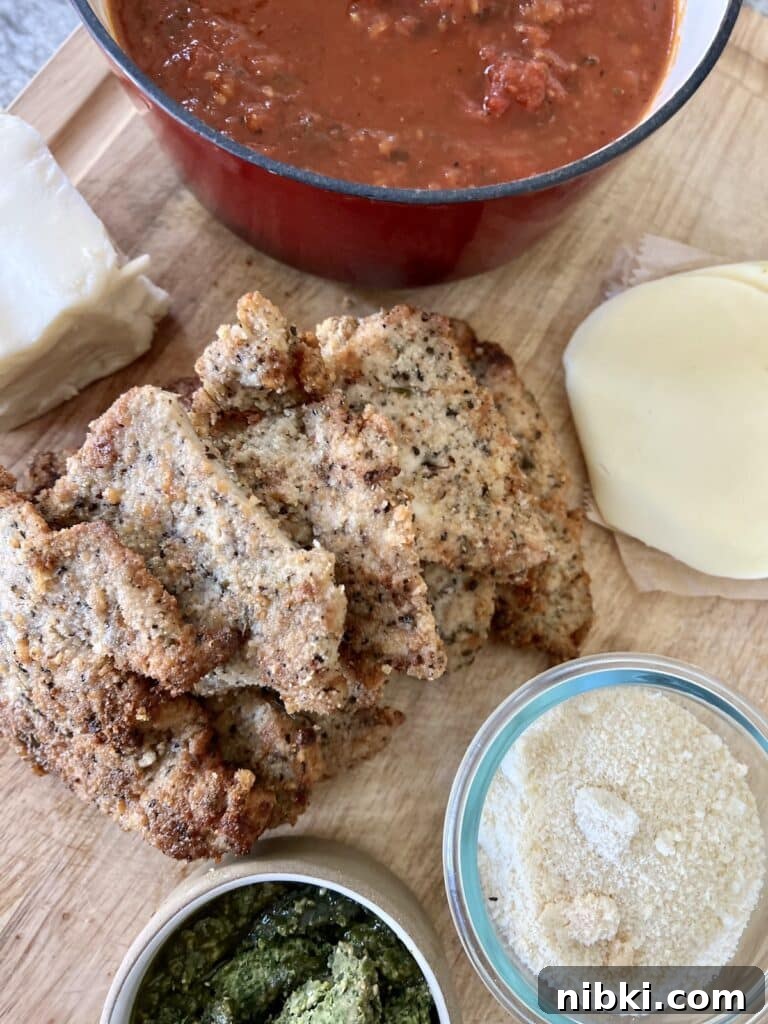 Skillet Chicken Parmesan with Pesto 4 Ingredients for Chicken Parm with Pesto.
