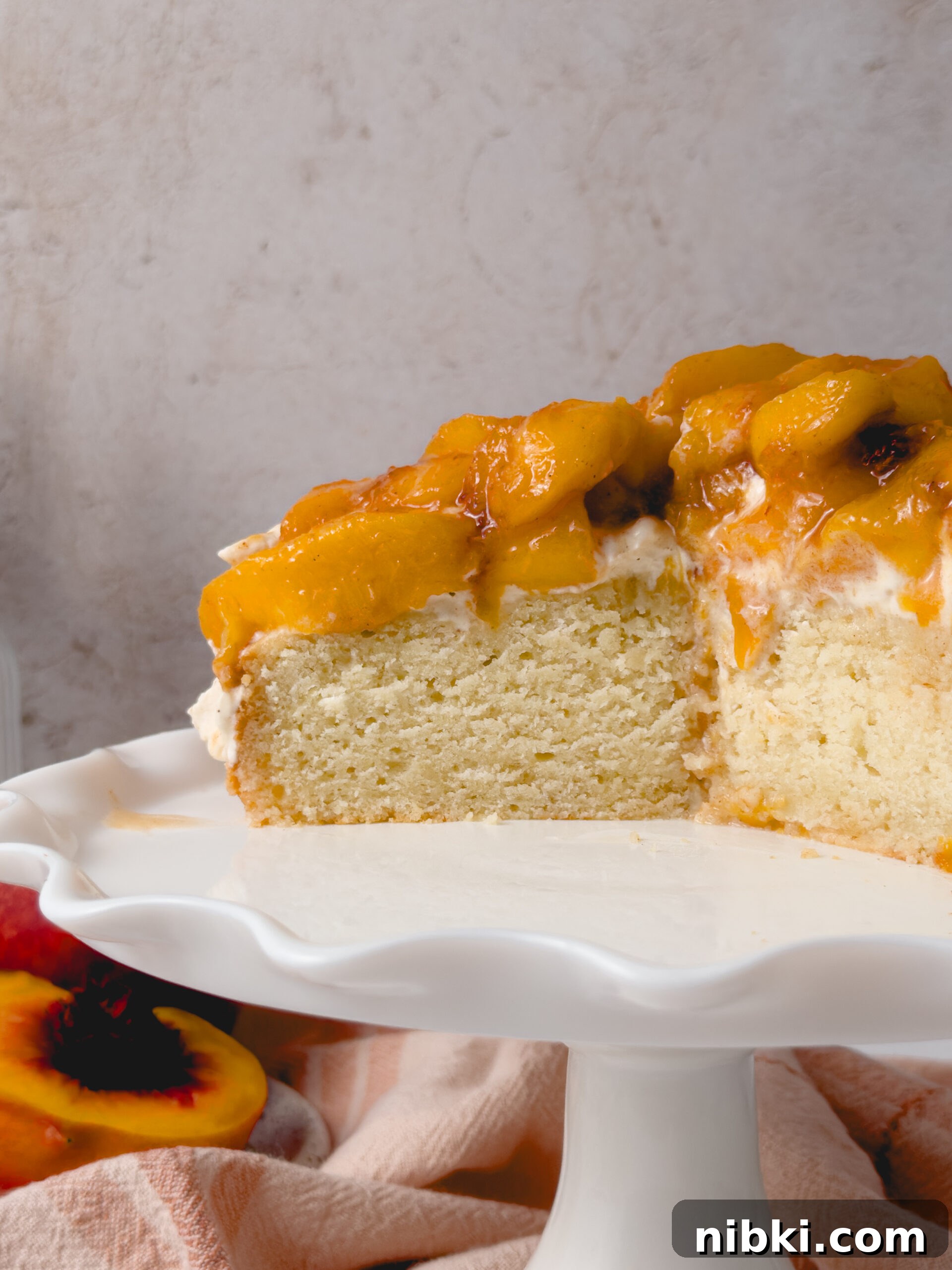 Peach Shortcake Layer Cake Recipe 7 Slice of peach shortcake