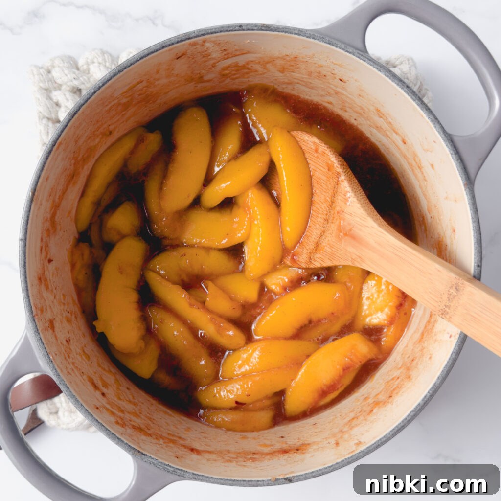 Peach Shortcake Layer Cake Recipe 4 Peach compote