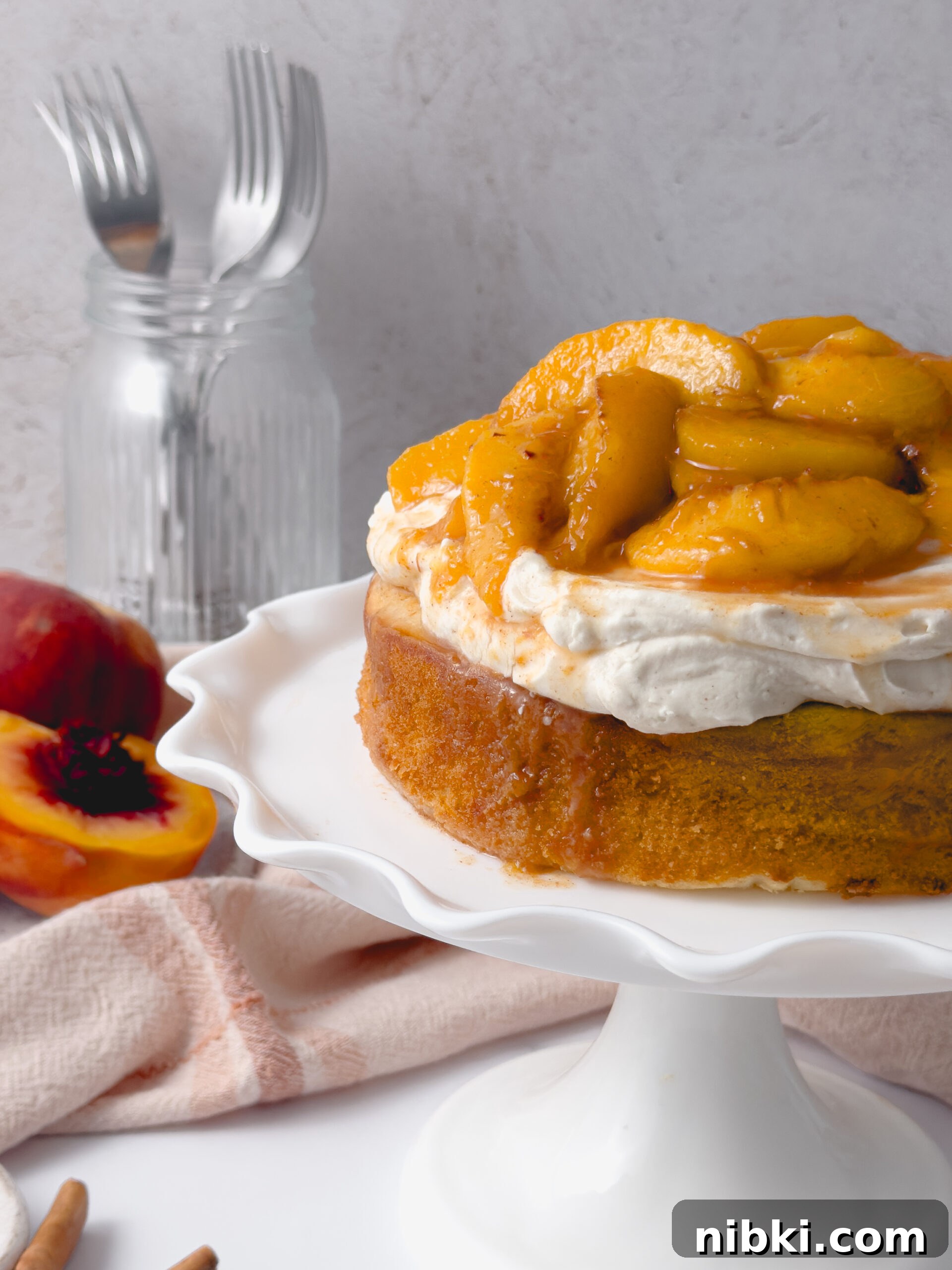 Peach Shortcake Layer Cake Recipe 6 Assembled peach shortcake