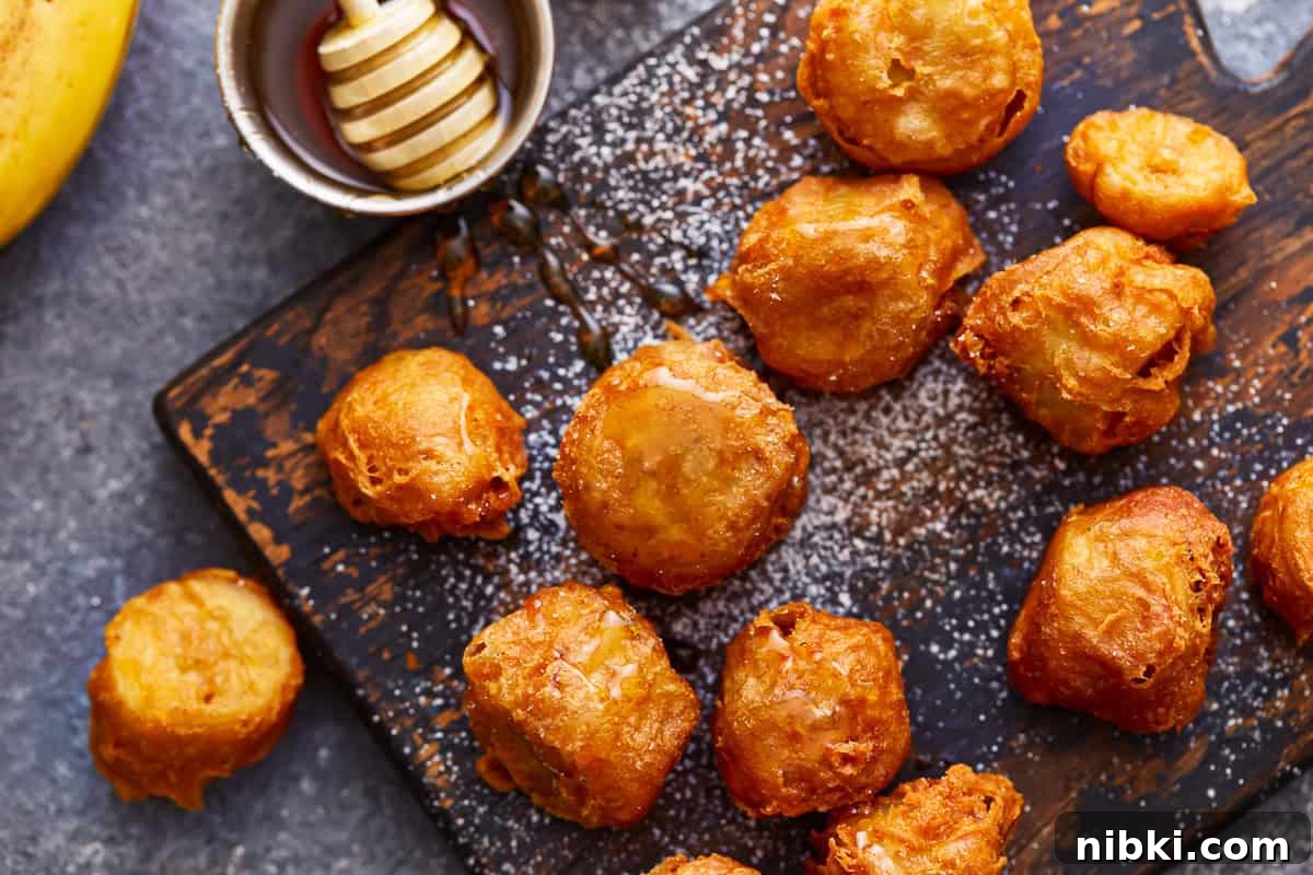 Crispy Fried Banana Fritters Recipe with Cinnamon Sugar 14 Fried bananas drizzled with honey.