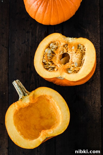 Scoop out pumpkin seeds