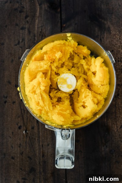 Pumpkin flesh blended smooth