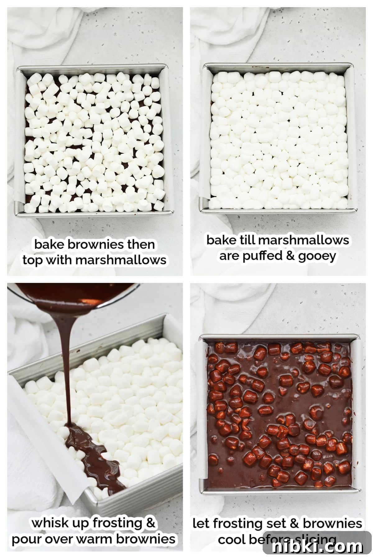 making gluten-free marshmallow brownies step by step