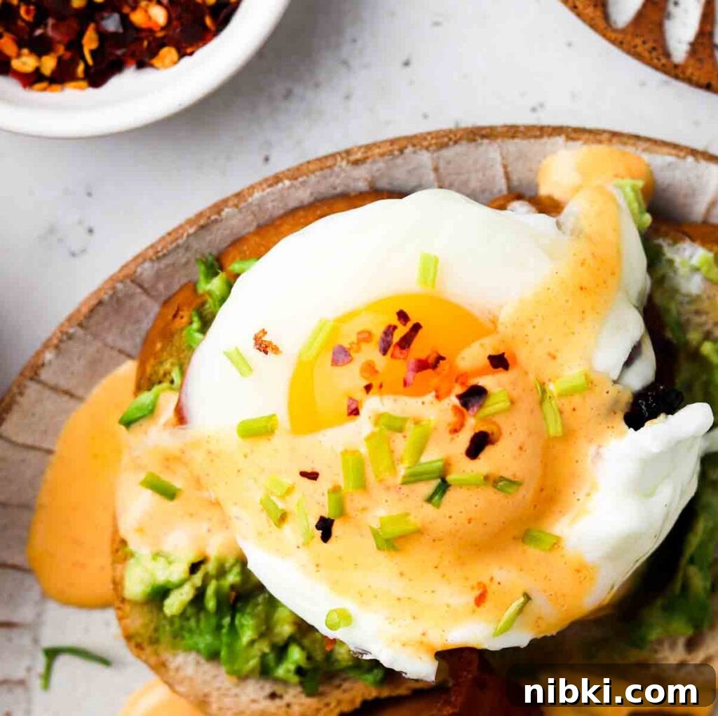 Dairy Free Hollandaise Sauce over eggs benedict
