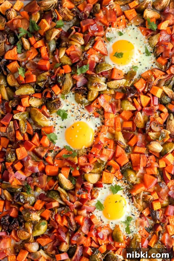 Sweet Potato Brussels Sprout Bacon Breakfast Sheet Pan2